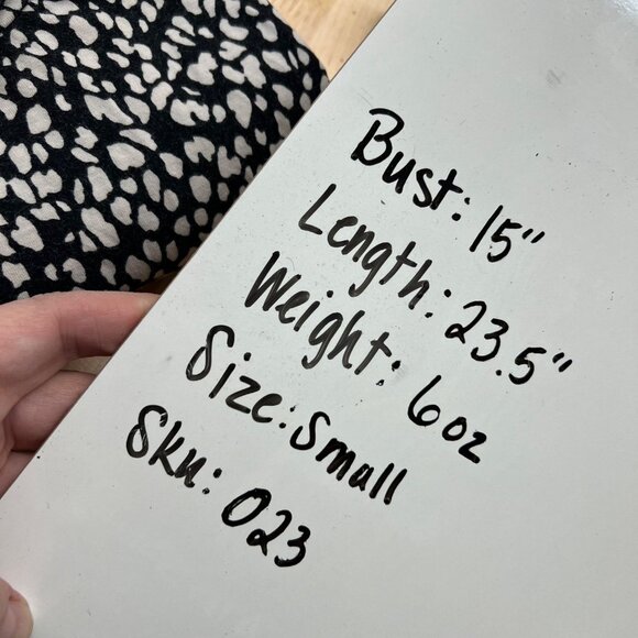 & Other Stories High Neck Long Sleeve Printed Shirt Black White Size Small - Picture 7 of 7